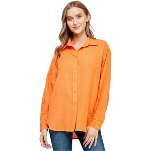 Ellison Linen Button-Down Shirt Cotton Linen Blend Collared‎